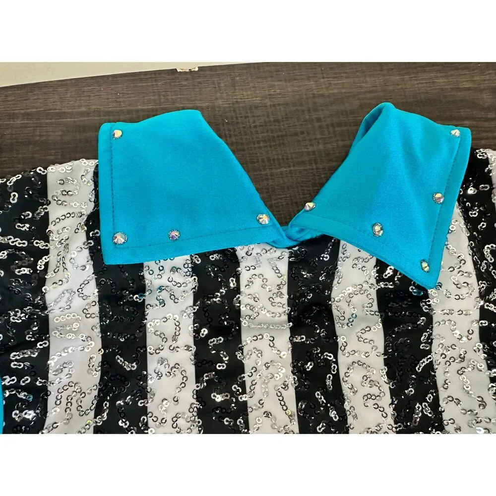 Pre-Owned Dance Costume Intermediate Child Turquoise Weissman 14092 Jazz Tap Ac
